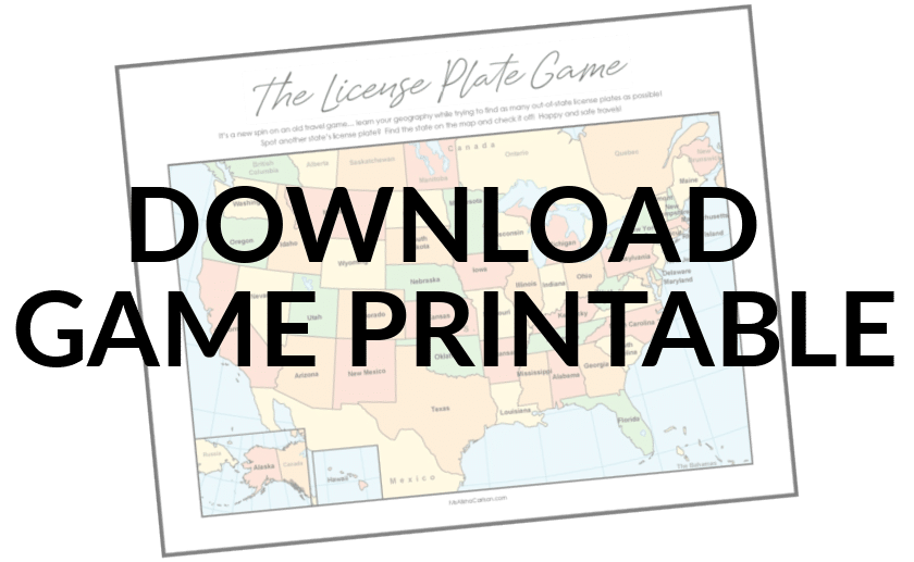 License Plate Game printable
