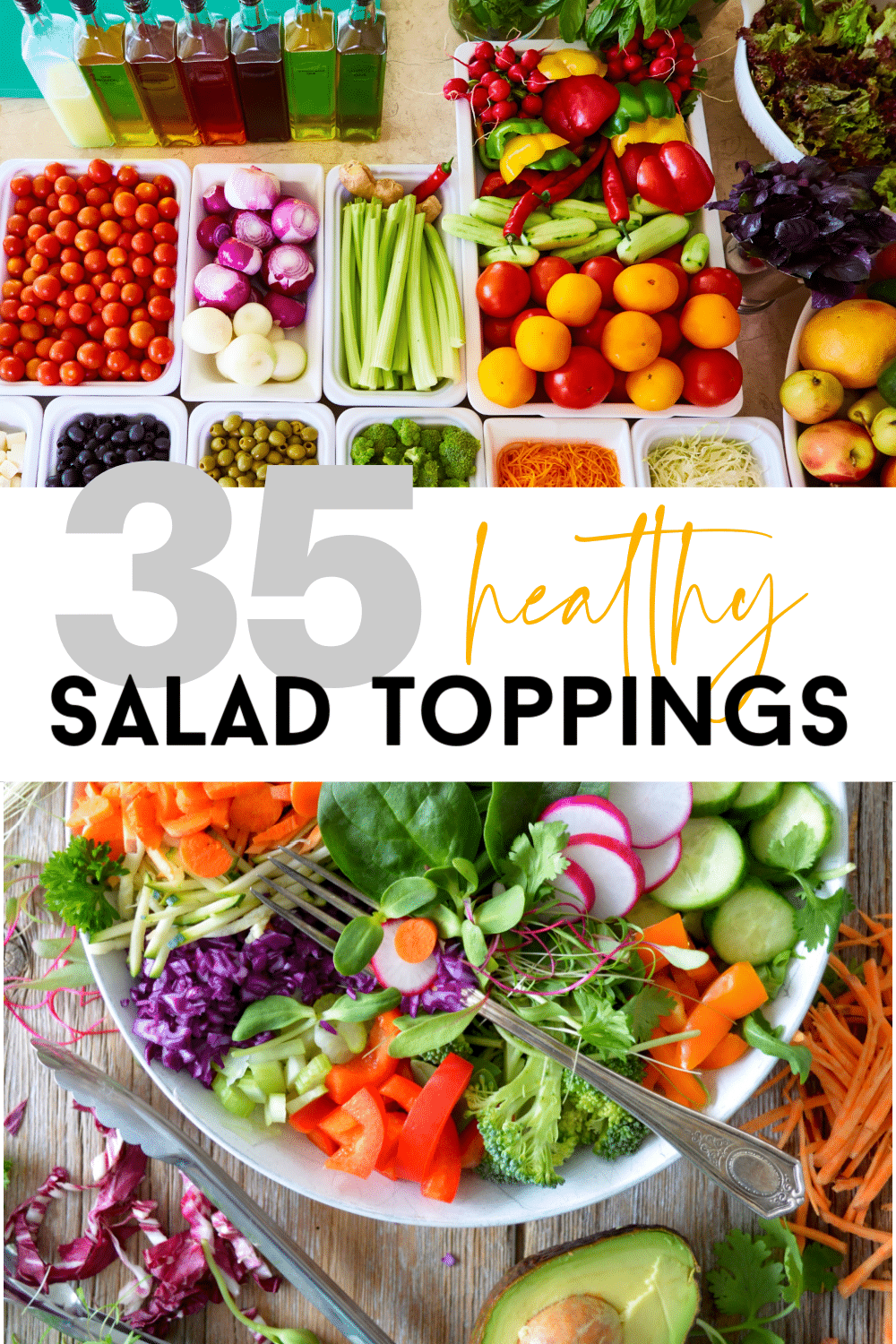 Healthy Salad Topping pinnable Pinterest image