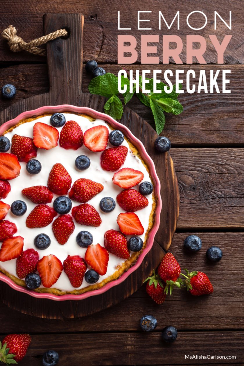 Lemon Berry Cheesecake pinnable Pinterest image