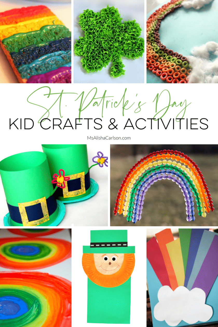 St Patrick's Day Kid Crafts & Activities pinnable Pinterest image