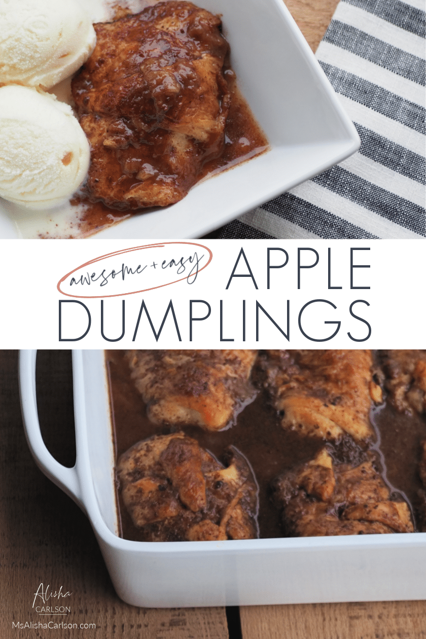 Apple Dumplings pinnable Pinterest image