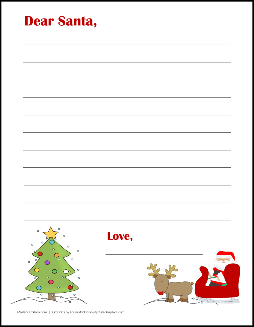 Santa in sleigh stationery