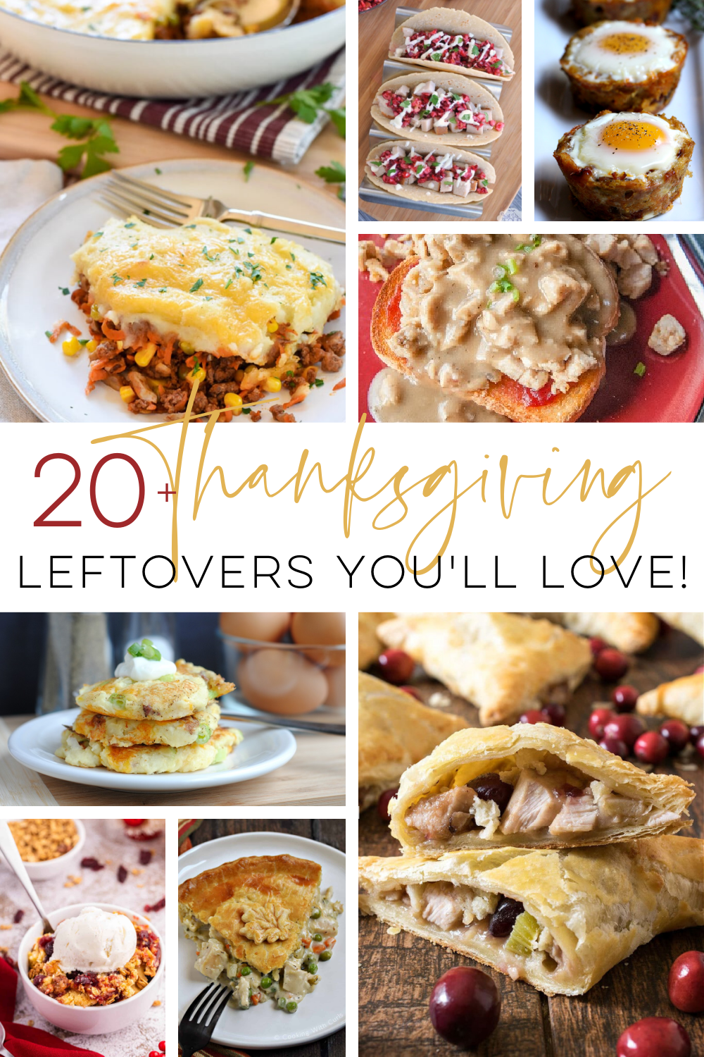 Pinnable Pinterest image for the Thanksgiving Leftovers post.