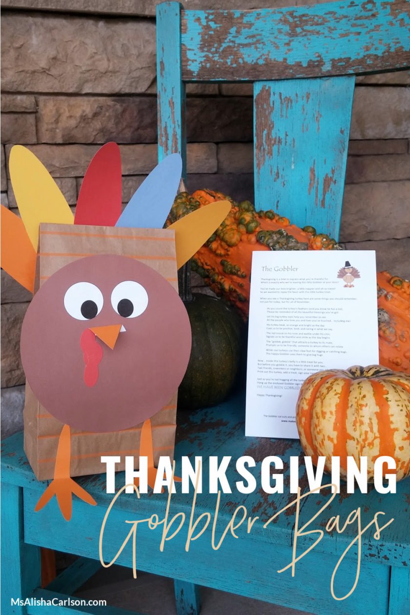 The Gobbler Thanksgiving goodie bag pinnable Pinterest image