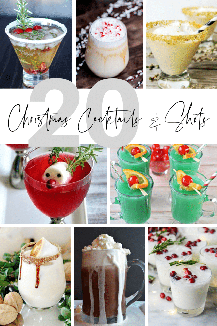 Christmas Cocktails and Shots pinnable Pinterest image