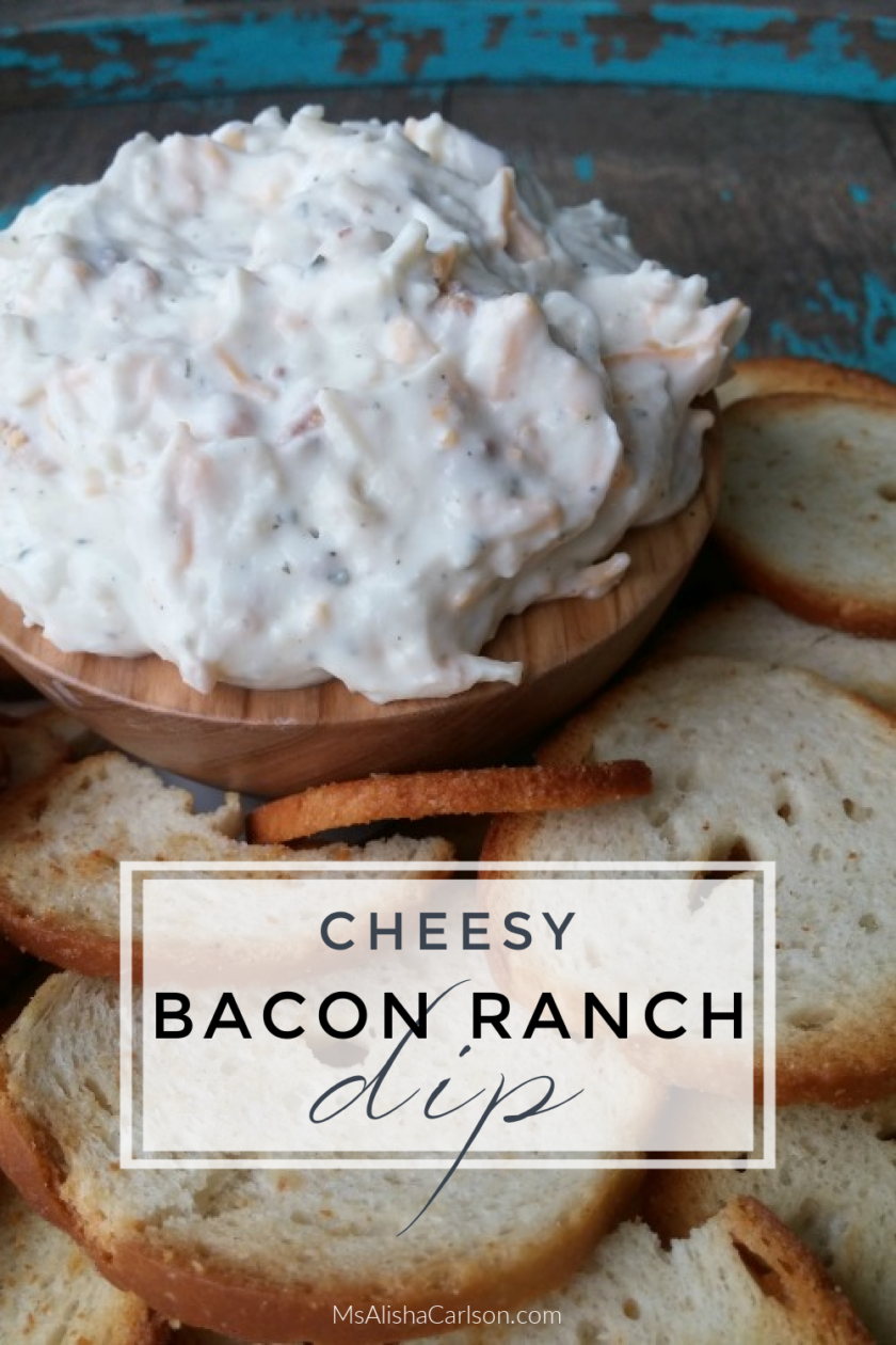 Cheesy Bacon Ranch Dip pinnable Pinterest image