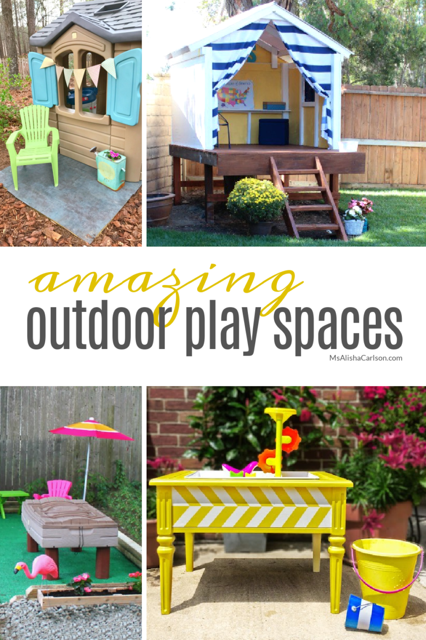 Outdoor Play Spaces pinnable Pinterest image