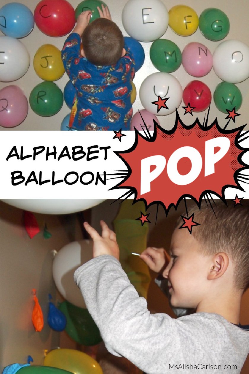 Pinnable Pinterest image for Alphabet Balloon Pop