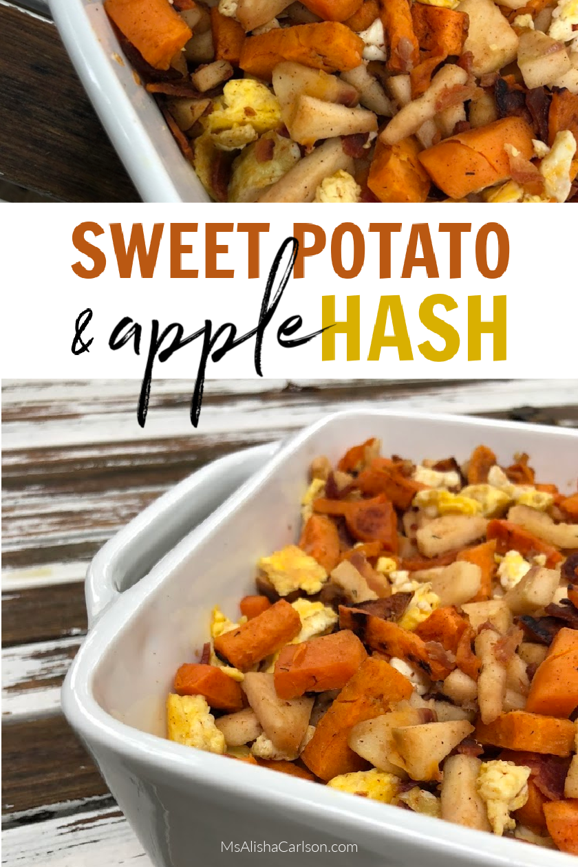 Pinnable image of Sweet Potato & Apple Hash