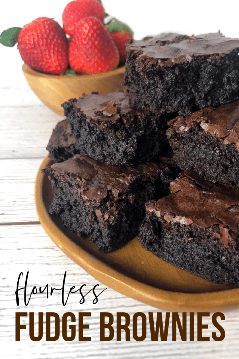 Flourless Fudge Brownies pinnable Pinterest image